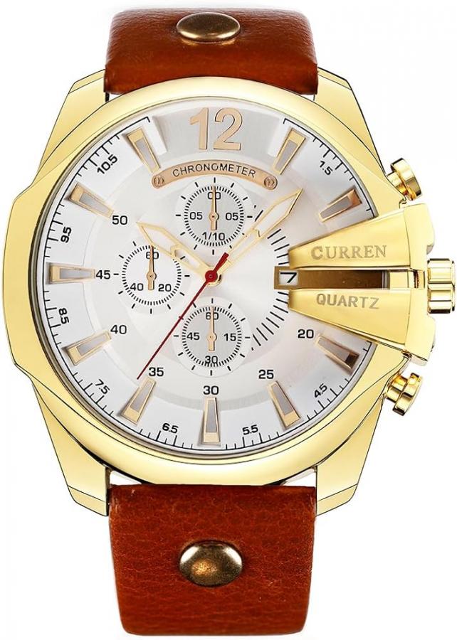 RELOJ CURREN 8176 NEGRO/DORADO MONARQUIA CASUAL