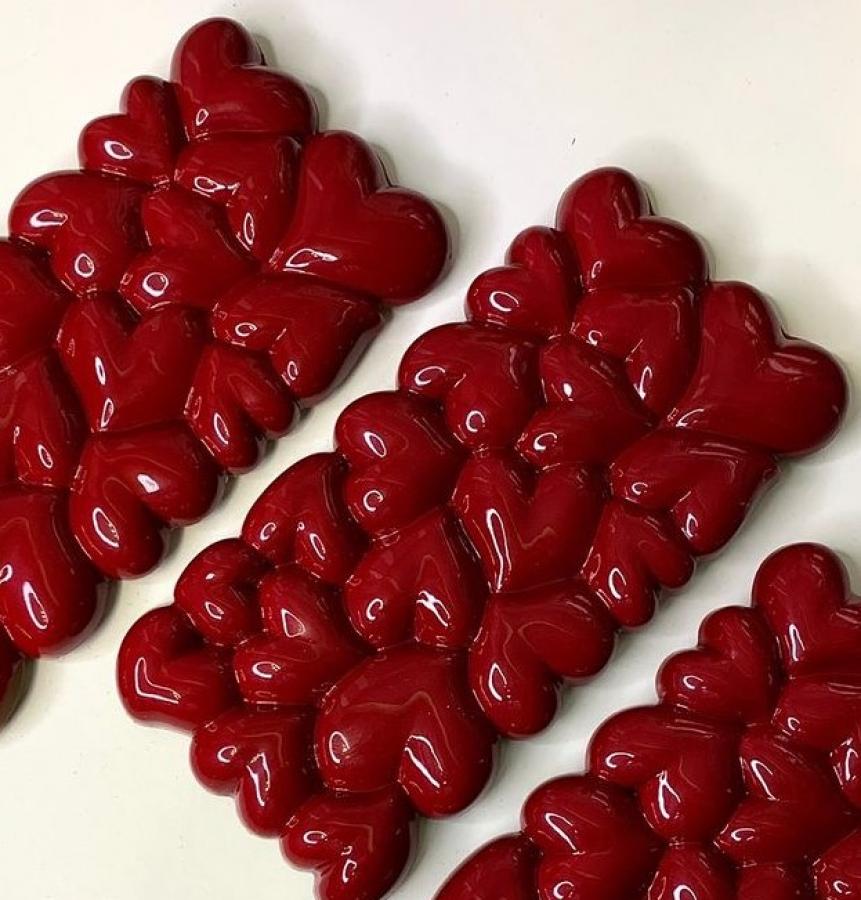 Tableta de chocolate corazones 